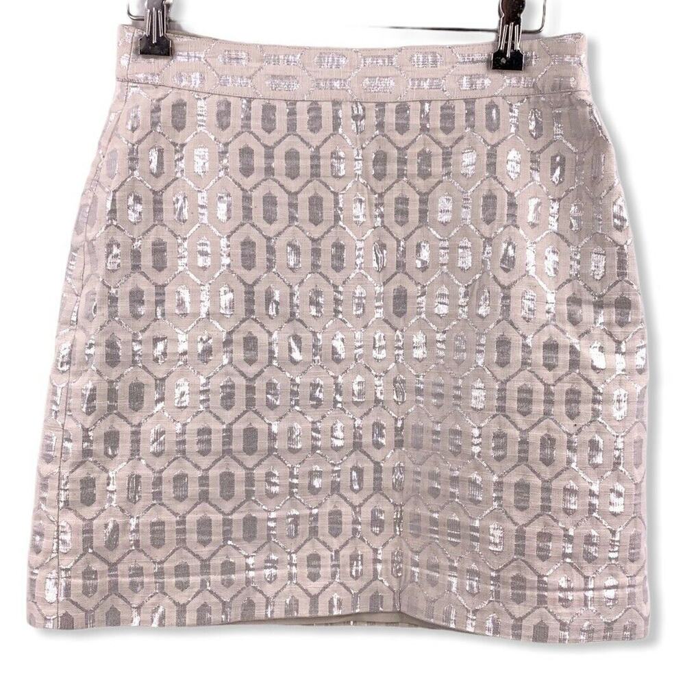 Banana Republic Metallic‎ Hex Print Skirt Size 2